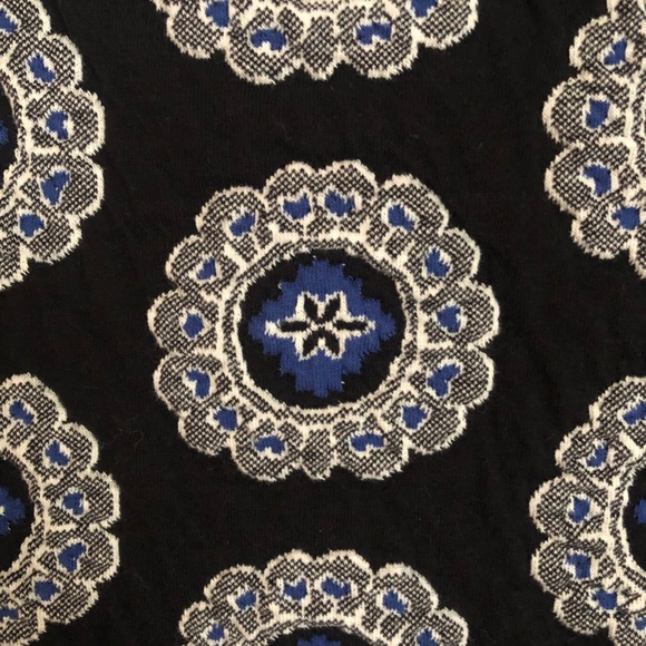 LOFT Printed Black, Blue, White & Gray dress Small - Picture 3 of 8